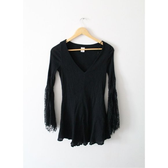 L*Space Swimwear Burning Sun Tunic in Black Size Small - Picture 4 of 7